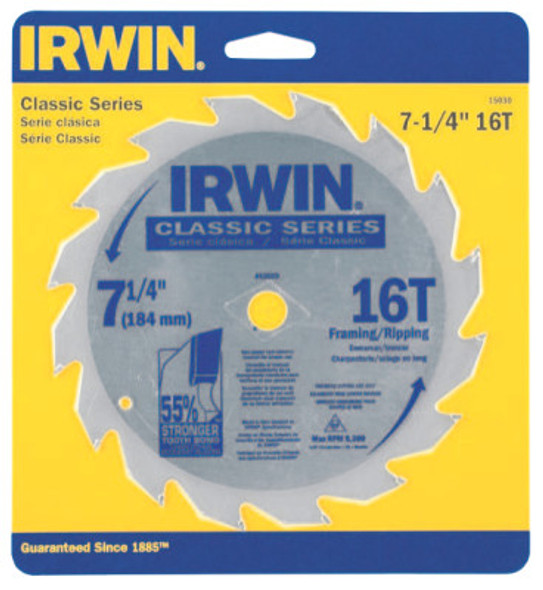 Stanley Products Carbide-Tipped Circular Saw Blades, 7 1/4 in, 16 Teeth (1 EA/EA)