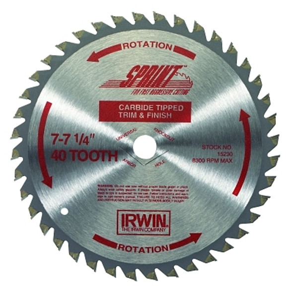 Irwin Carbide-Tipped Circular Saw Blades, 6 1/2 in, 40 Teeth (5 EA / BOX)