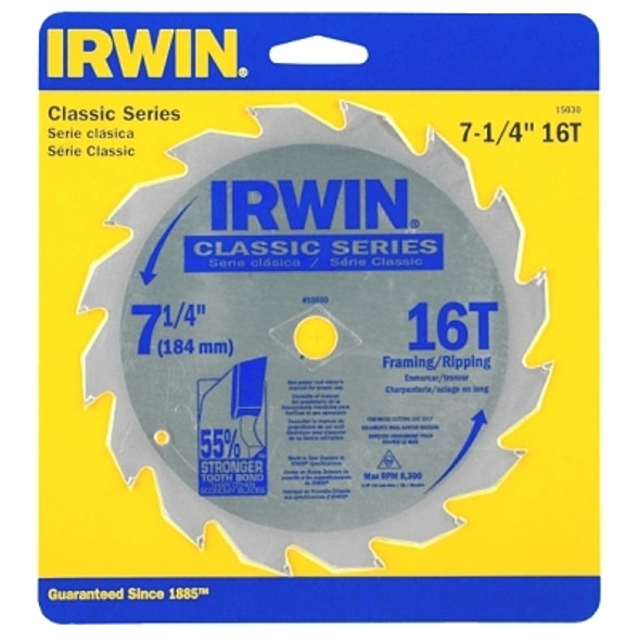 Irwin Carbide-Tipped Circular Saw Blades, 8 1/4 in, 40 Teeth (5 EA / BOX)