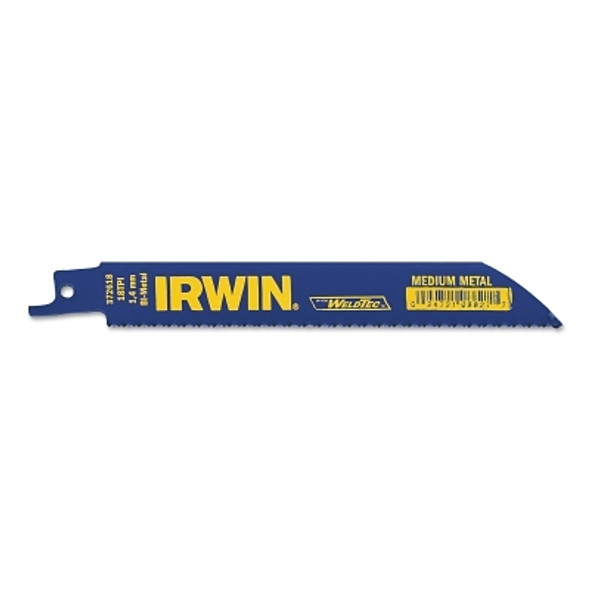 Irwin Metal Cutting Reciprocating Blade with WeldTec, 6 in x 0.738 in, 18 TPI, 25/PK (25 EA / PK)