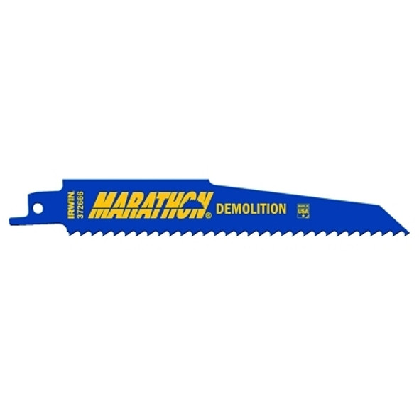 Irwin Marathon Demolition Reciprocating Blades, 6 in x 0.863 in, 6 TPI, 50/PK (50 EA / PKG)