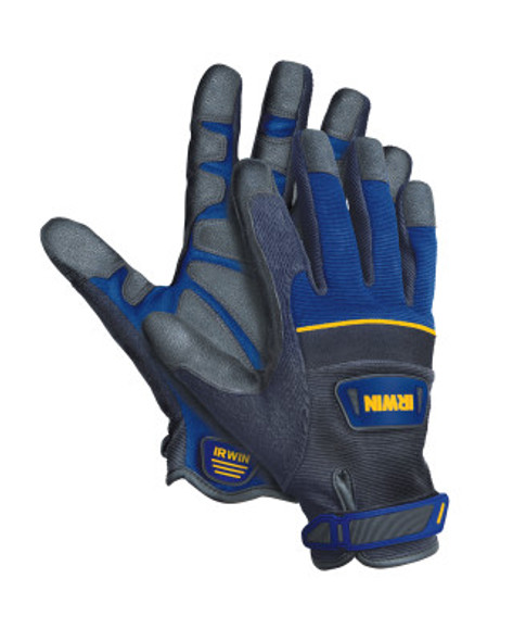 Heavy Duty Jobsite Gloves, Black/Blue, Large (6 PR / CTN)