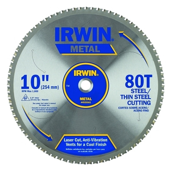 Irwin Metal Cutting Blades, 10 in, 80 Teeth (5 EA / BX)