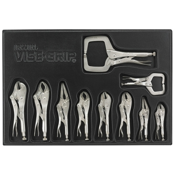 The Original 10-Pc  Locking Plier Set with Tray, 5 in, (2) 6 in, (2) 7 in, 9 in, 10 in, 11 in (1 ST / ST)