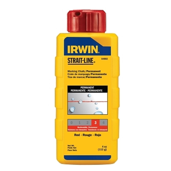 Irwin Strait-Line Permanent Staining Marking Chalk, 4 oz, Bottle, Red (24 BTL / CS)