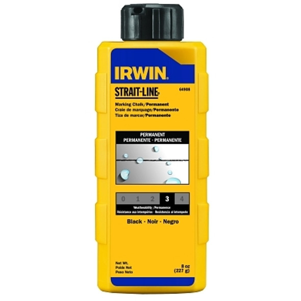 Irwin Strait-Line Permanent Staining Marking Chalk, 8 oz, Bottle, jet Black (6 BO / BX)