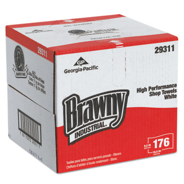 Georgia-Pacific Brawny Heavy Weight HEF Disposable Shop Towels, 9 x 16 4/5, White (1 CT/EA)