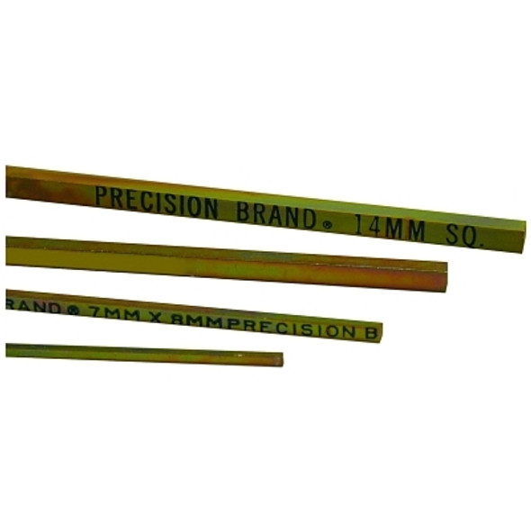 Precision Brand Square Gold Dichromate Plated Keystocks, 8 mm x 12 in, 6 per bundle (1 EA / EA)