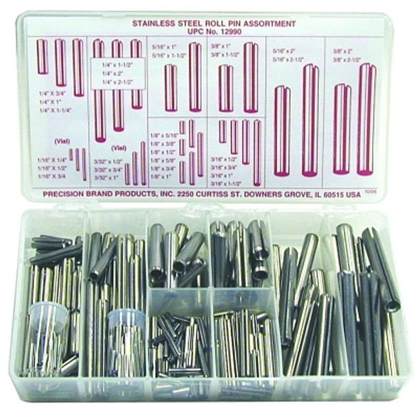 Precision Brand Roll Pin Assortments, Stainless Steel (1 AS / AS)