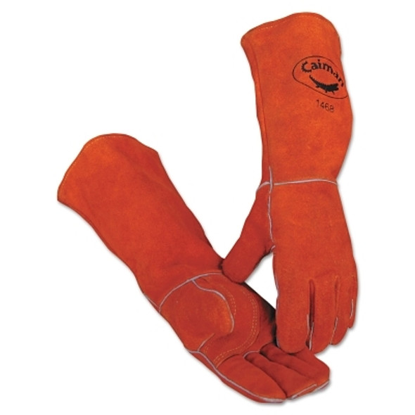 Welder's Gloves, Cow Split Leather, One Size, Rust Brown (1 PR / PR)