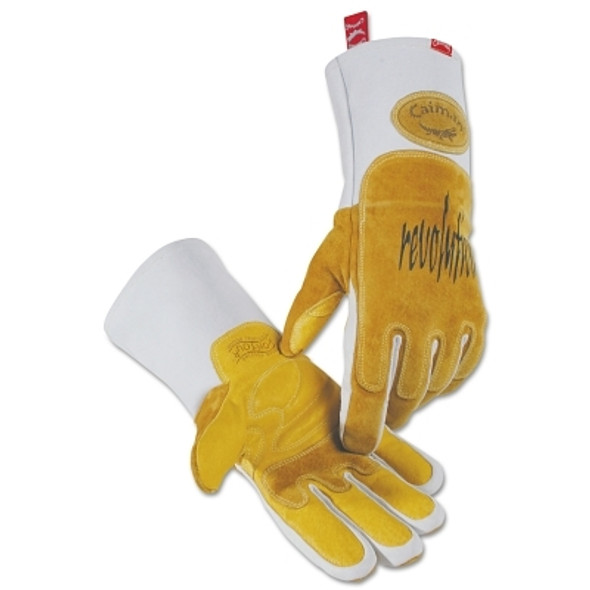 Revolution Welding Gloves, Pig Grain Leather, X-Large, White/Brown (1 PR / PR)