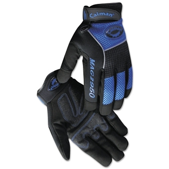 2950 Synthetic Leather Padded Palm Grip Mechanics Gloves, Large, Black/Blue/Gray (1 PR / PR)