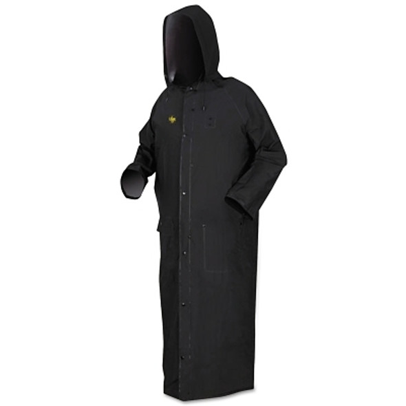 Classic Plus Series Rider Coat, Medium, PVC/Polyester, Black (1 EA)