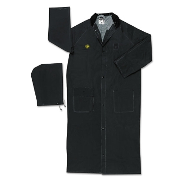 Classic Plus Series Rider Coat, 3X-Large, PVC/Polyester, Black (1 EA)
