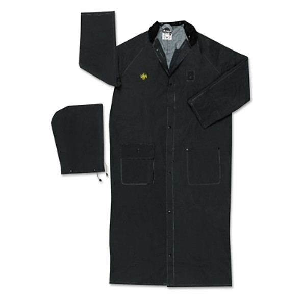 Classic Plus Series Rider Coat, 4X-Large, PVC/Polyester, Black (1 EA)