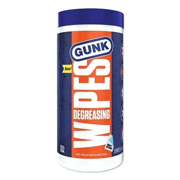 GUNK Degreasing wipes, blue 8x12, 30 per container (6 EA / BX)