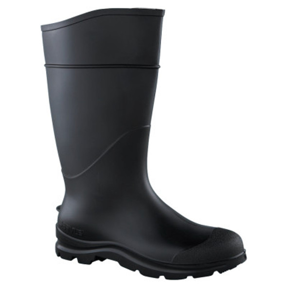 CT Economy Knee Boots, Plain Toe, Size 10, 16 in H, PVC, Black (1 PR / PR)