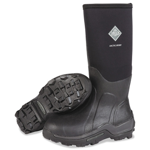 Arctic Sport Safety Toe Boots, Size 11, 15 in H, Neoprene Rubber, Black (1 PR / PR)