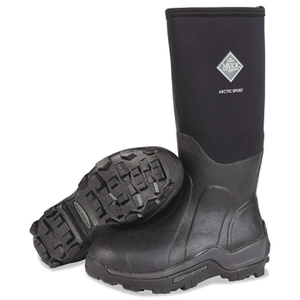 Arctic Sport Safety Toe Boots, Size 14, 15 in H, Neoprene Rubber, Black (1 PR / PR)