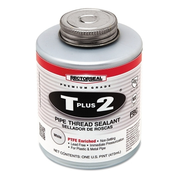 Rectorseal T Plus 2 Pipe Thread Sealant, 1 Pint Can, White (1 CN / CN)