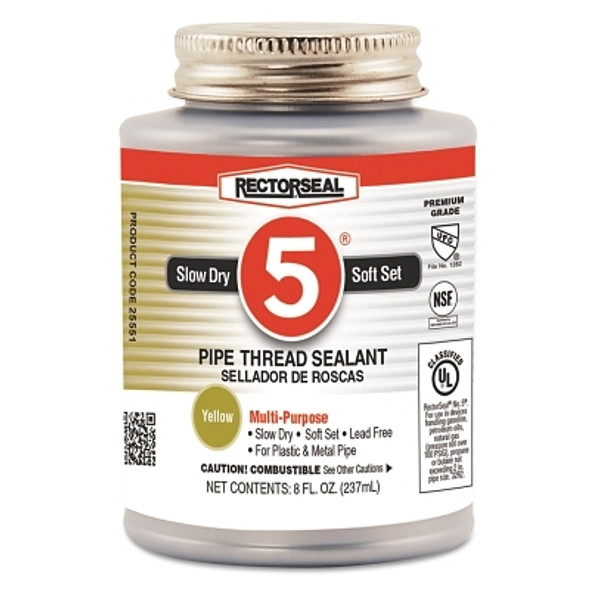 Rectorseal No. 5 Pipe Thread Sealant, 1/2 Pint Can, Yellow (1 CAN / CAN)