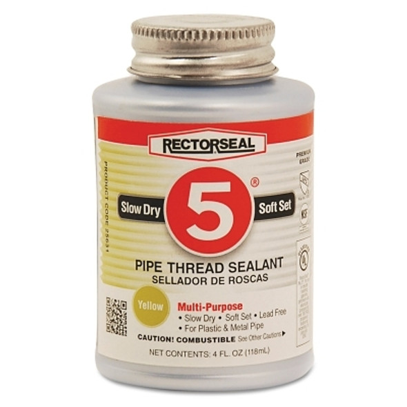 Rectorseal No. 5 Pipe Thread Sealant, 1/4 Pint Can, Yellow (1 CAN / CAN)