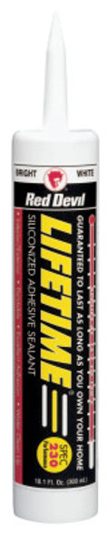 Red Devil Lifetime Brand Adhesive Sealant, 10.1 oz Cartridge, Cream (12 CTG/PK)