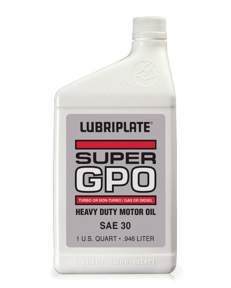 Lubriplate GPO M.O. SAE 30, SAE-30 heavy duty automotive oil gasoline and diesel (12/1 QTS)