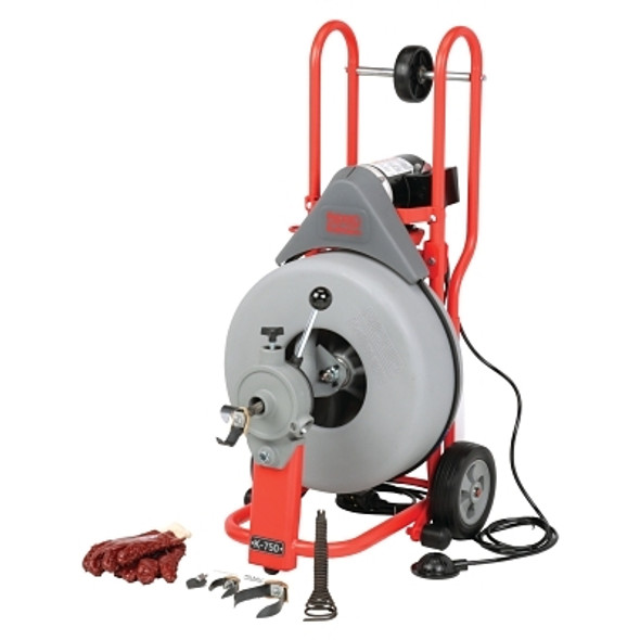 Model K-750 Drain Cleaner, 200 RPM, 3 in to 8 in Pipe Diameter, with C-100 (1 EA)