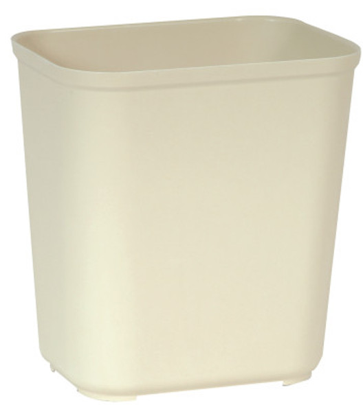 Newell Rubbermaid Fire Resistant Wastebaskets, 28 qt, Fiberglass, Beige (1 EA/EA)