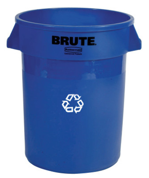 Newell Rubbermaid Brute Recycling Containers, 32 gal, Plastic, Blue (1 EA/EA)