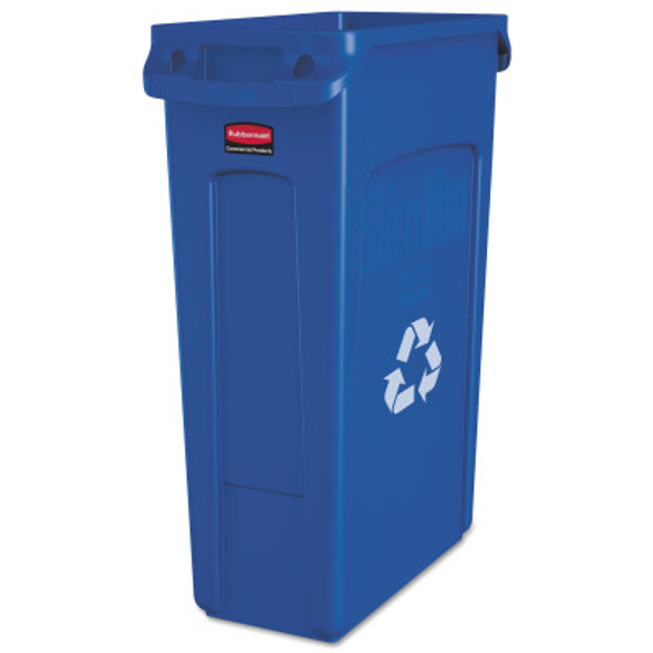 Newell Rubbermaid Slim Jim Recycling Containers, 23 gal, Plastic, Blue (4 EA/PK)