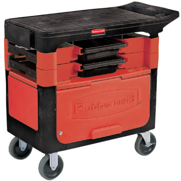 Newell Rubbermaid Trades Carts, 38 X 19 1/4 X 33 3/8h, Black, With Cabinet (1 EA/EA)