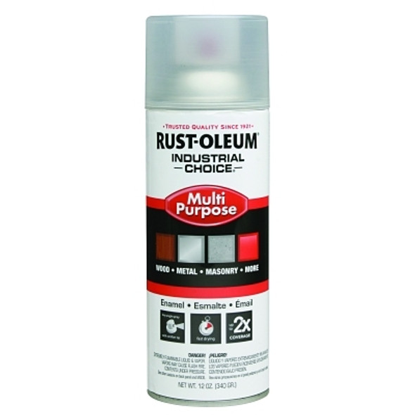 Rust-Oleum Industrial Choice 1600 System Enamel Aerosols, 12 oz, Crystal Clear, High-Gloss (6 CN / CA)
