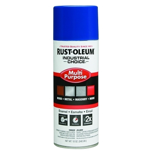 Rust-Oleum Industrial Choice 1600 System Enamel Aerosol, 12 oz, Safety Blue, High-Gloss (6 CN / CS)