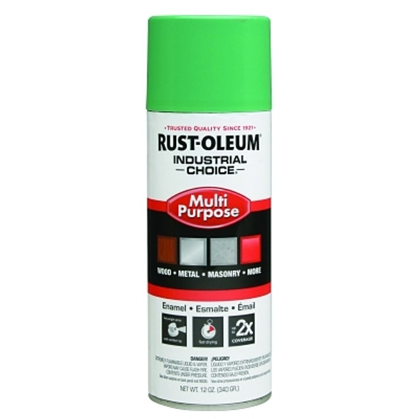 Rust-Oleum Industrial Choice 1600 System Enamel Aerosol, 12 oz, OSHA Safety Green, Hi-Gloss (6 CN / CS)