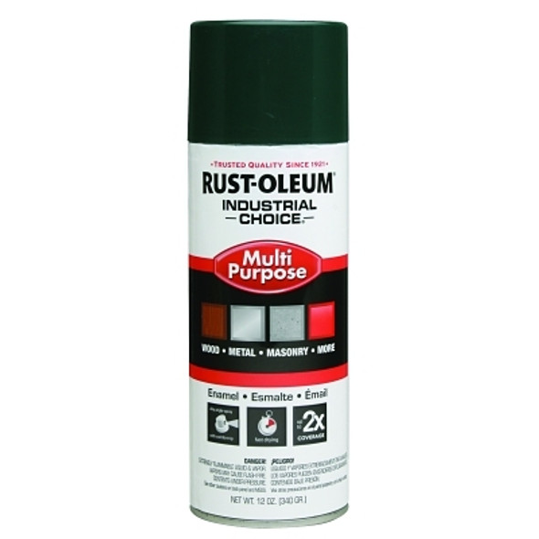 Rust-Oleum Industrial Choice 1600 System Enamel Aerosols, 12 oz, Hunter Green, High-Gloss (6 CAN / CS)