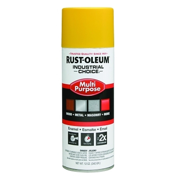 Rust-Oleum Industrial Choice 1600 System Enamel Aerosol, 12 oz, OSHA Safety Yellow, Hi-Gloss (6 CN / CS)