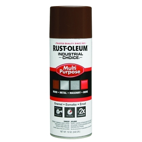 Rust-Oleum Industrial Choice 1600 System Enamel Aerosols, 12 oz, Leather Brown, High-Gloss (6 CAN / CS)