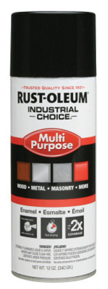 RUST-OLEUM ENAMEL SPRAY PAINT  GLOSS BLACK  12 OZ. (6 CN / CA)