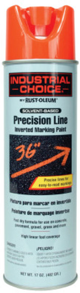 Rust-Oleum Industrial M1600/M1800 Precision-Line Inverted Marking Paint,17oz, Fluorescent Red-Orange (12 CN)