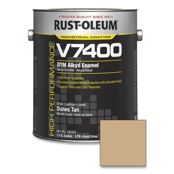 Rust-Oleum High Performance V7400 System DTM Alkyd Enamel, 1 Gal, Dunes Tan, High-Gloss (2 CN / CA)