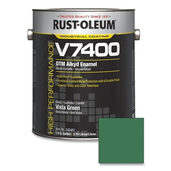 Rust-Oleum High Performance V7400 System DTM Alkyd Enamel, 1 Gal, Vista Green, High-Gloss (2 CN / CA)
