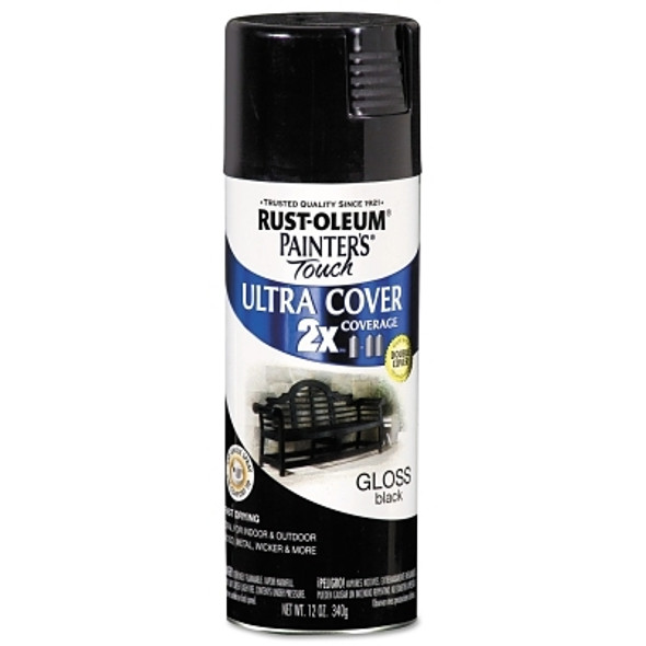 Rust-Oleum Painter's Touch Ultra Cover 2x Spray, 12 oz, Black, Gloss (6 CN / CA)