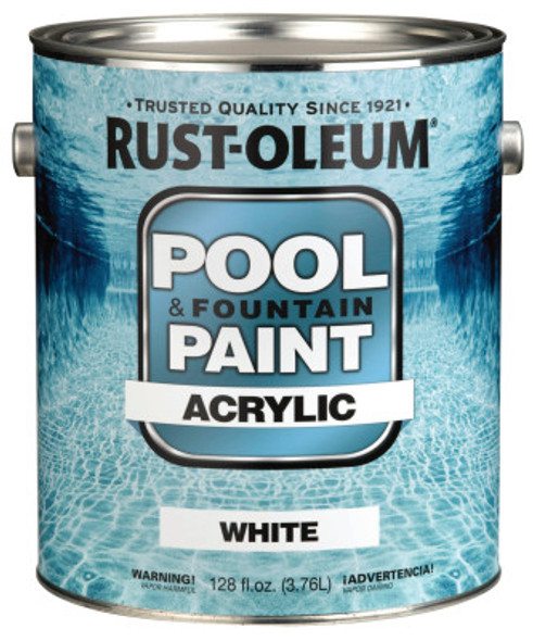 Rust-Oleum Industrial High Performance Acrylic Pool and Fountain Paints, 1 Gal Can, White, Flat (2 CA/DZ)