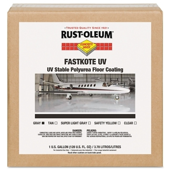 Rust-Oleum FastKote UV Stable Polyurea Floor Coatings, Gray, 1 gal, Solvent (1 EA / EA)