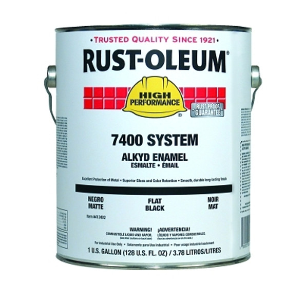 Rust-Oleum High Performance 7400 System DTM Alkyd Enamels, 1 Gallon Can, Flat Black (2 GAL / CS)