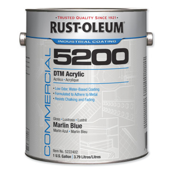 Rust-Oleum Industrial Commercial 5200 System DTM Acrylics, Marlin Blue, Gloss (2 CA/EA)