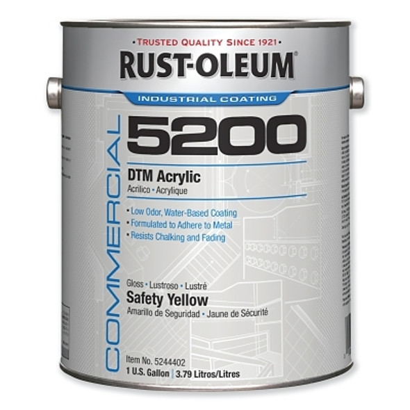 Rust-Oleum Commercial 5200 System DTM Acrylics, 1 Gallon, Safety Yellow (2 GA / CA)