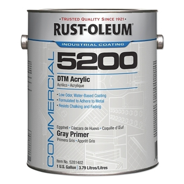 Rust-Oleum Commercial 5200 System DTM Acrylic Primers, Gray, Flat (2 CN / CA)